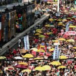 enorme protesto em hong kong